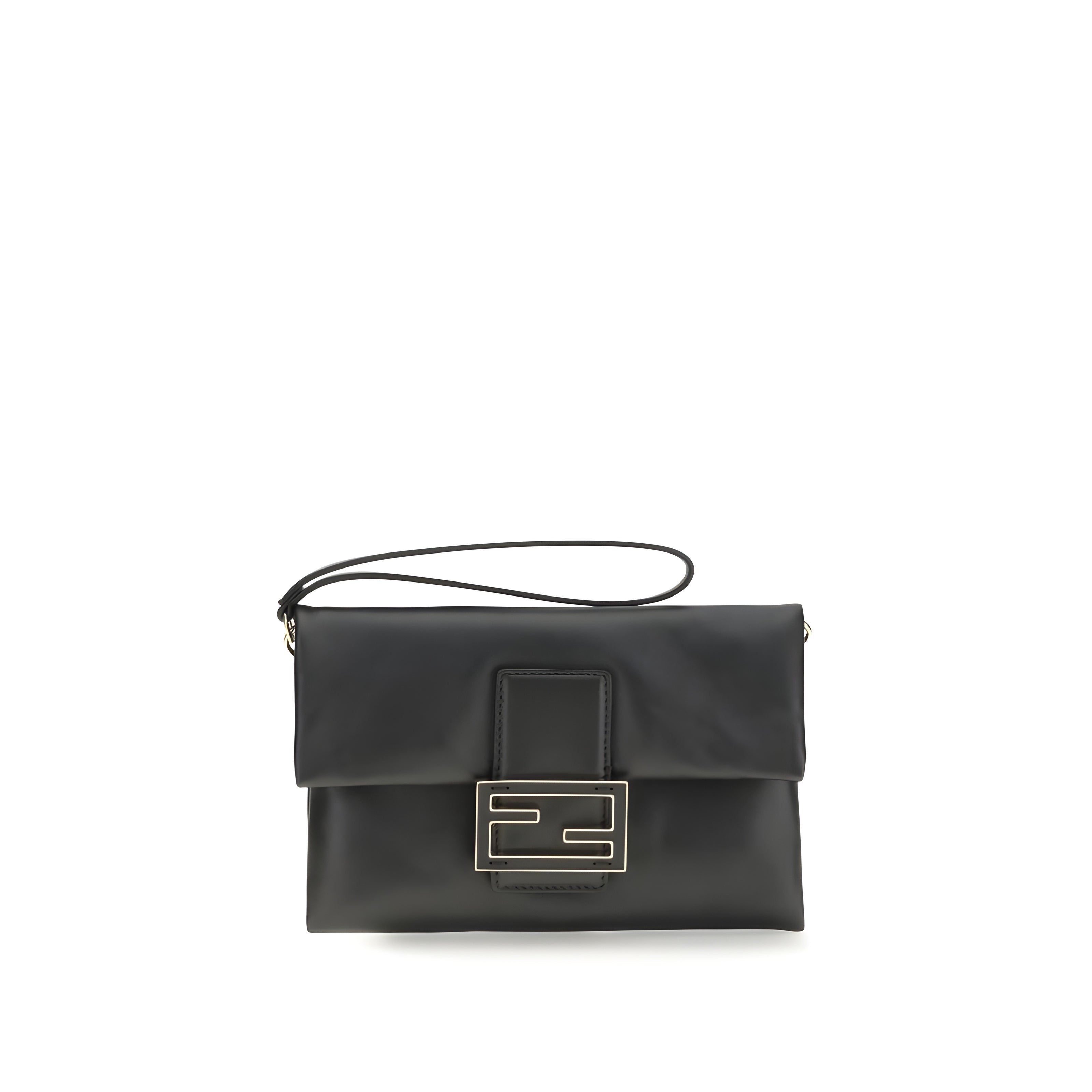 Fendi Black Leather Clutch Bag
