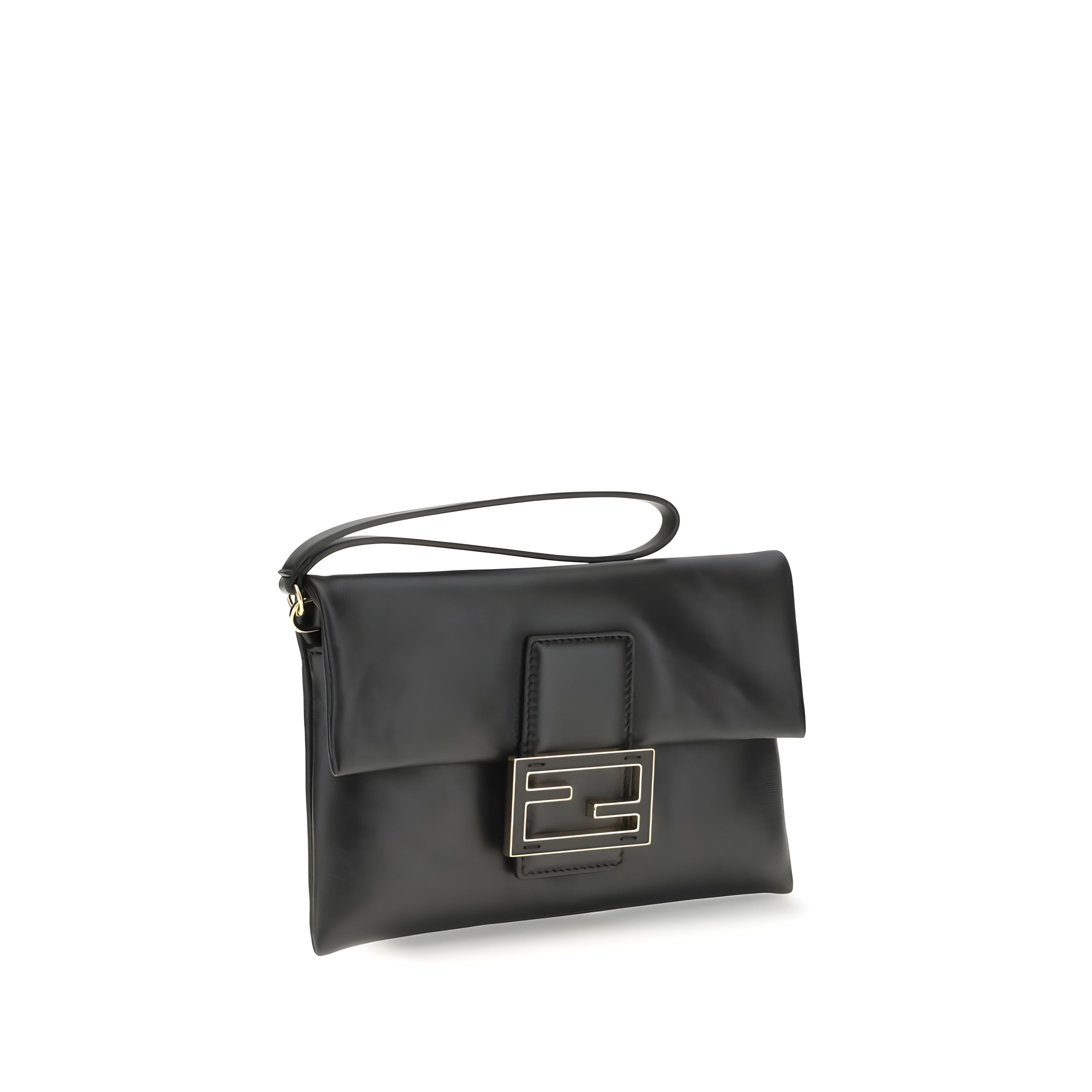 Fendi Black Leather Clutch Bag