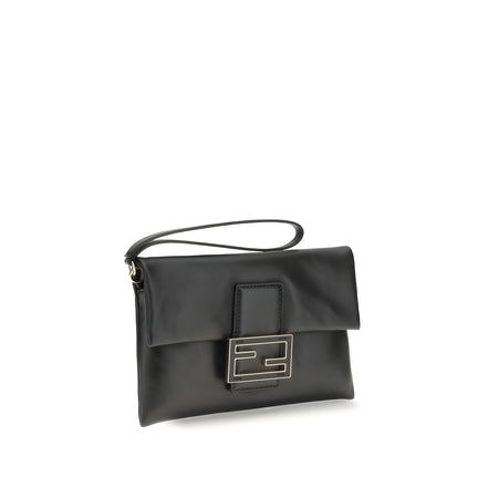 Fendi Black Leather Clutch Bag
