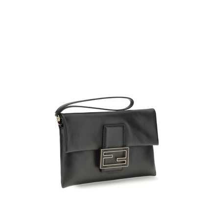 Fendi Black Leather Clutch Bag