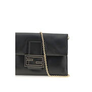 Fendi Black Leather Clutch Bag