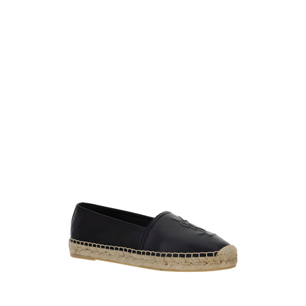 Espadrile din piele neagră Saint Laurent