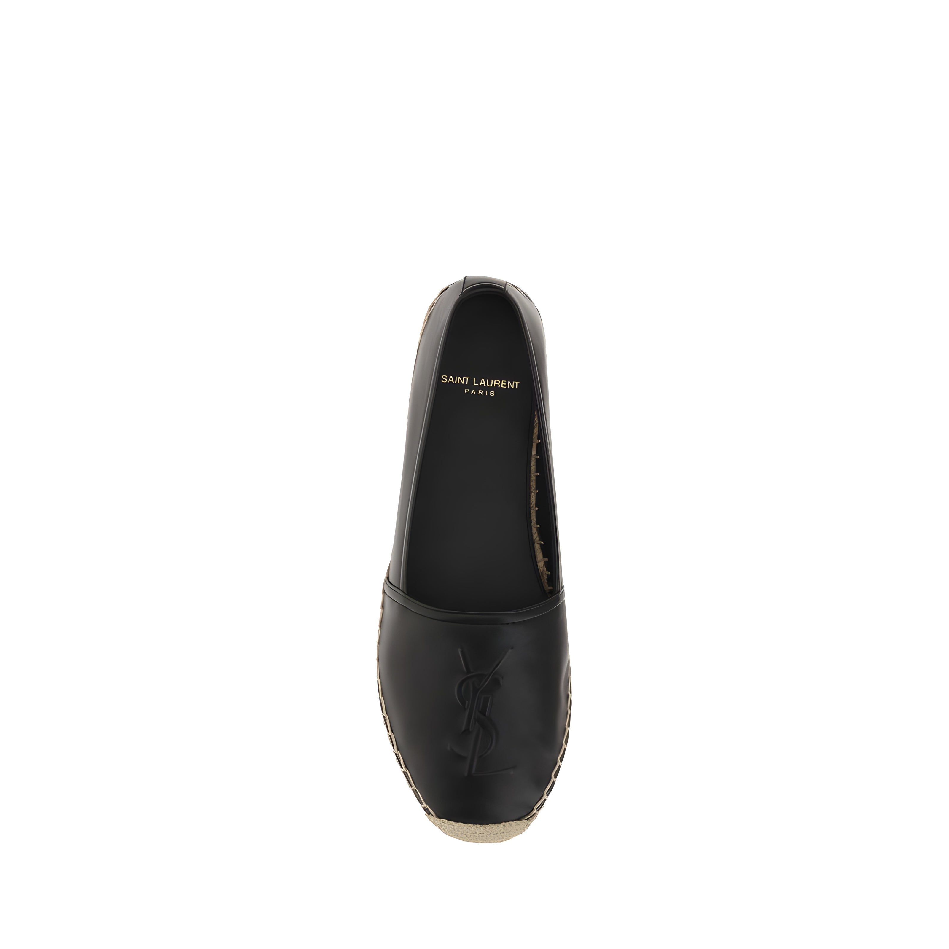 Espadrile din piele neagră Saint Laurent