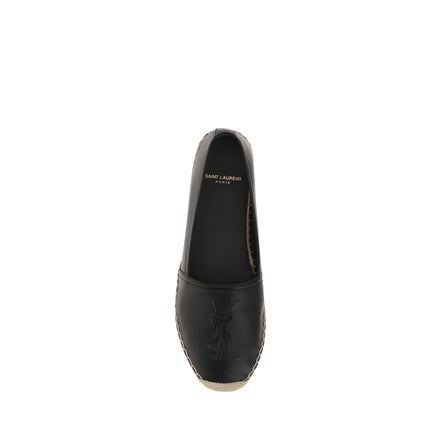 Espadrile din piele neagră Saint Laurent