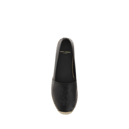 Saint Laurent Black Leather Espadrilles
