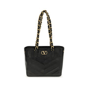 Valentino Garavani Black Leather Shoulder Bag