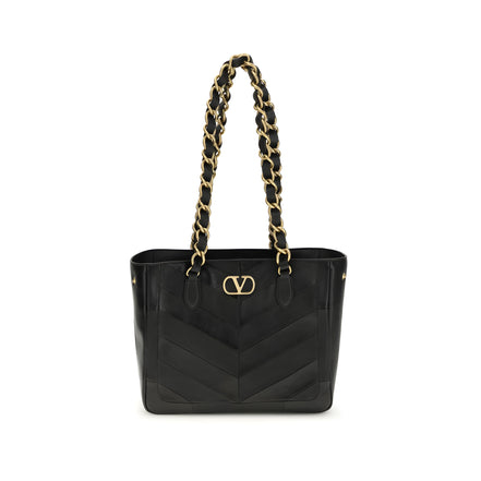 Valentino Garavani Black Leather Shoulder Bag