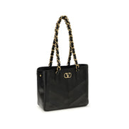 Valentino Garavani Black Leather Shoulder Bag