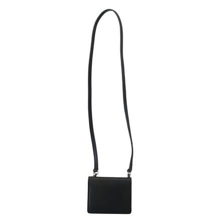 Dolce & Gabbana Black Leather Bifold Shoulder Sling Wallet