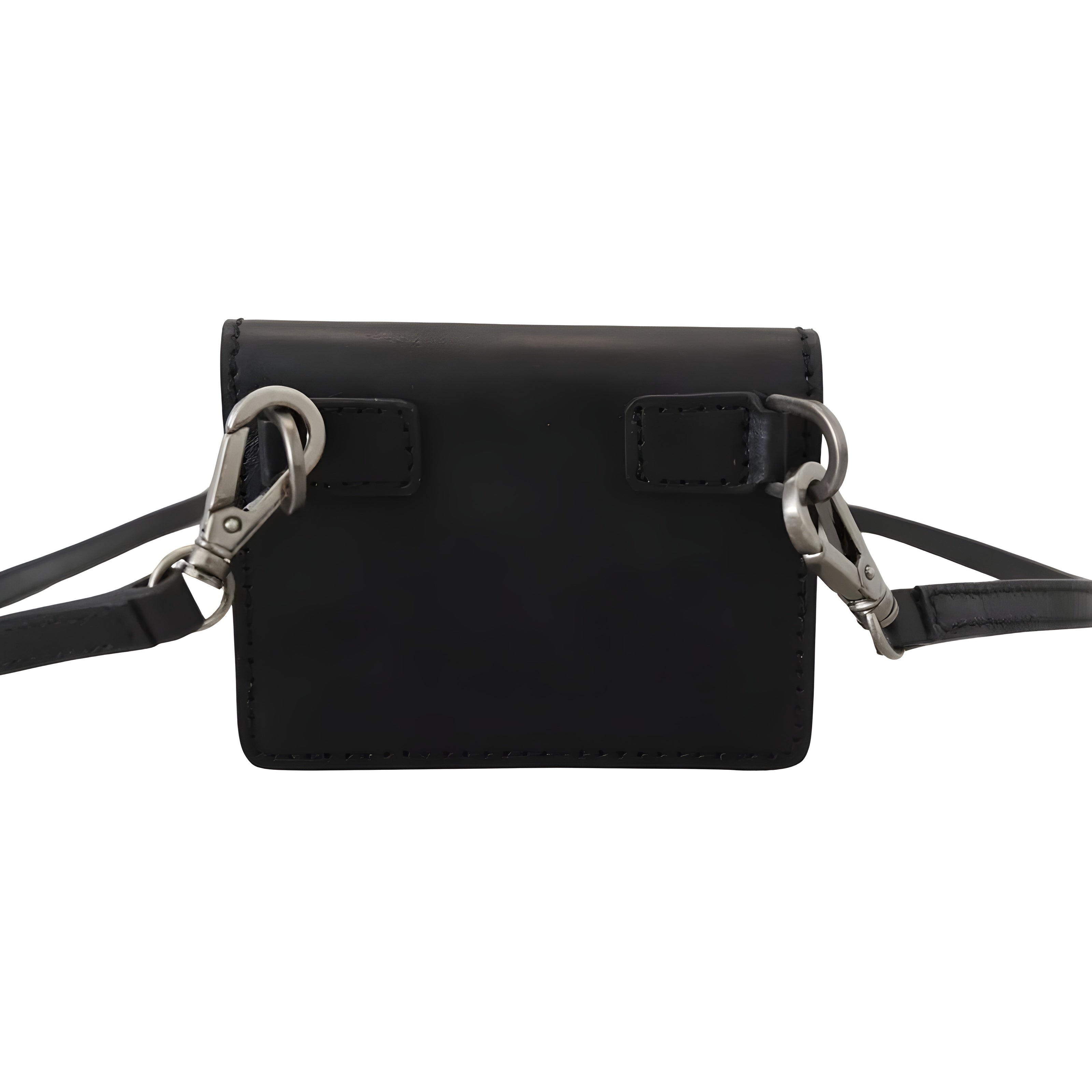 Dolce & Gabbana Black Leather Bifold Shoulder Sling Wallet
