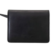Dolce & Gabbana Black Leather Bifold Shoulder Sling Wallet