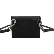 Portofel Dolce & Gabbana negru din piele cu clapetă dublă, tip poșetă de umăr
