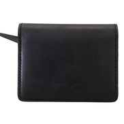 Portofel Dolce & Gabbana negru din piele cu clapetă dublă, tip poșetă de umăr
