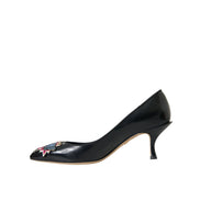 Dolce & Gabbana Black Leather BOOM Patch Pumps