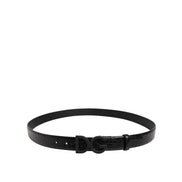 Curea Dolce & Gabbana din piele neagră cu cataramă clasică metalică DG