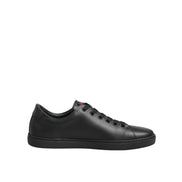 Sneakers low top Dolce & Gabbana negri din piele cu inimă de cristal