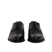 Dolce & Gabbana Black Leather Wingtip Lace-Up Derby Shoes