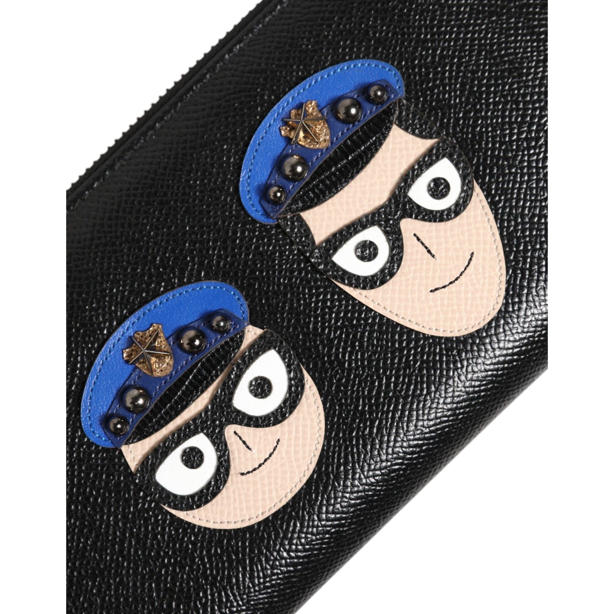 Portofel Continental cu Fermoar din Piele Neagră #DGFAMILY Dolce & Gabbana