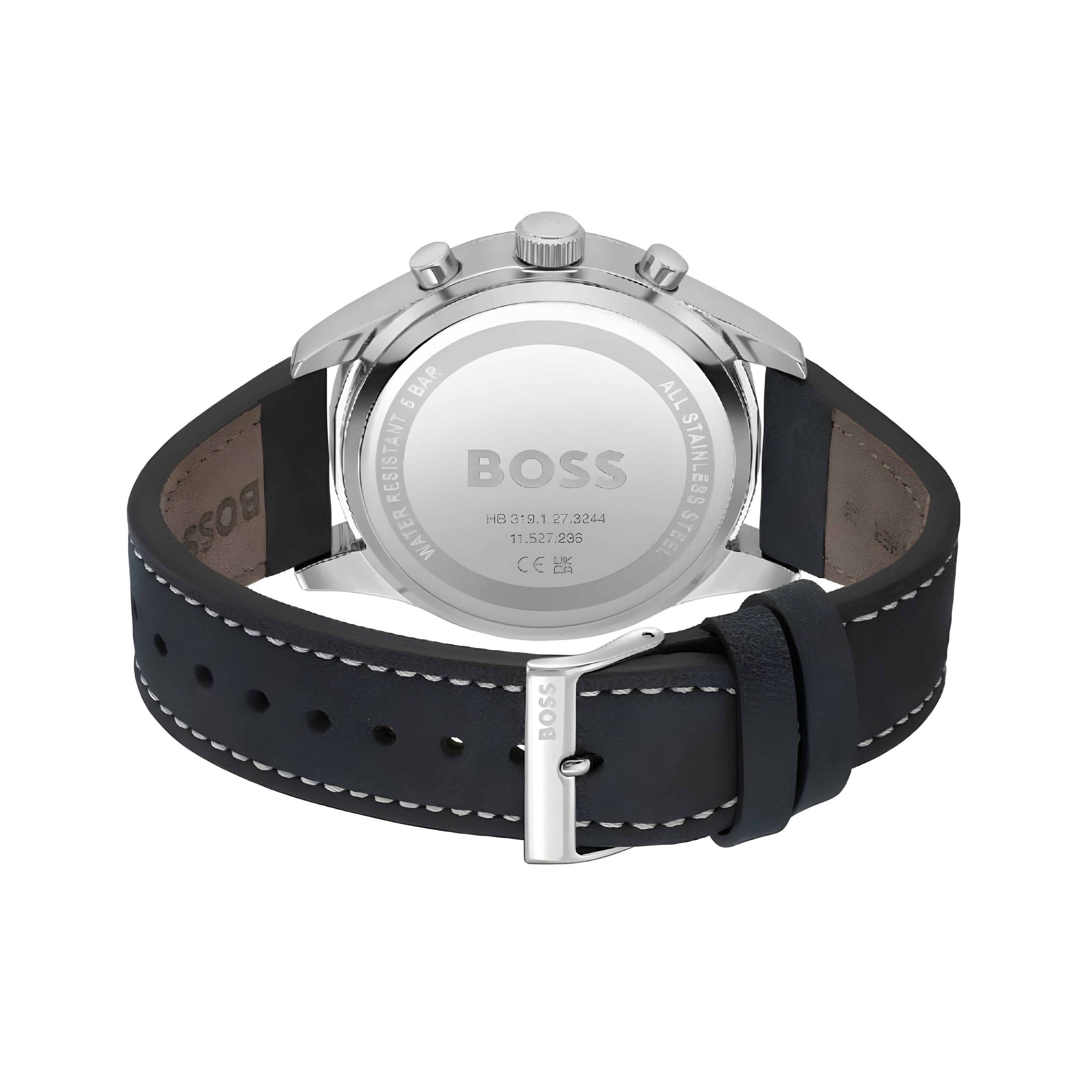 Ceas elegant Hugo Boss din piele neagră