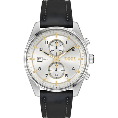 Ceas de damă Hugo Boss din piele neagră
