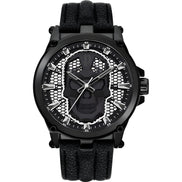 Police Black Leather Dress Watch