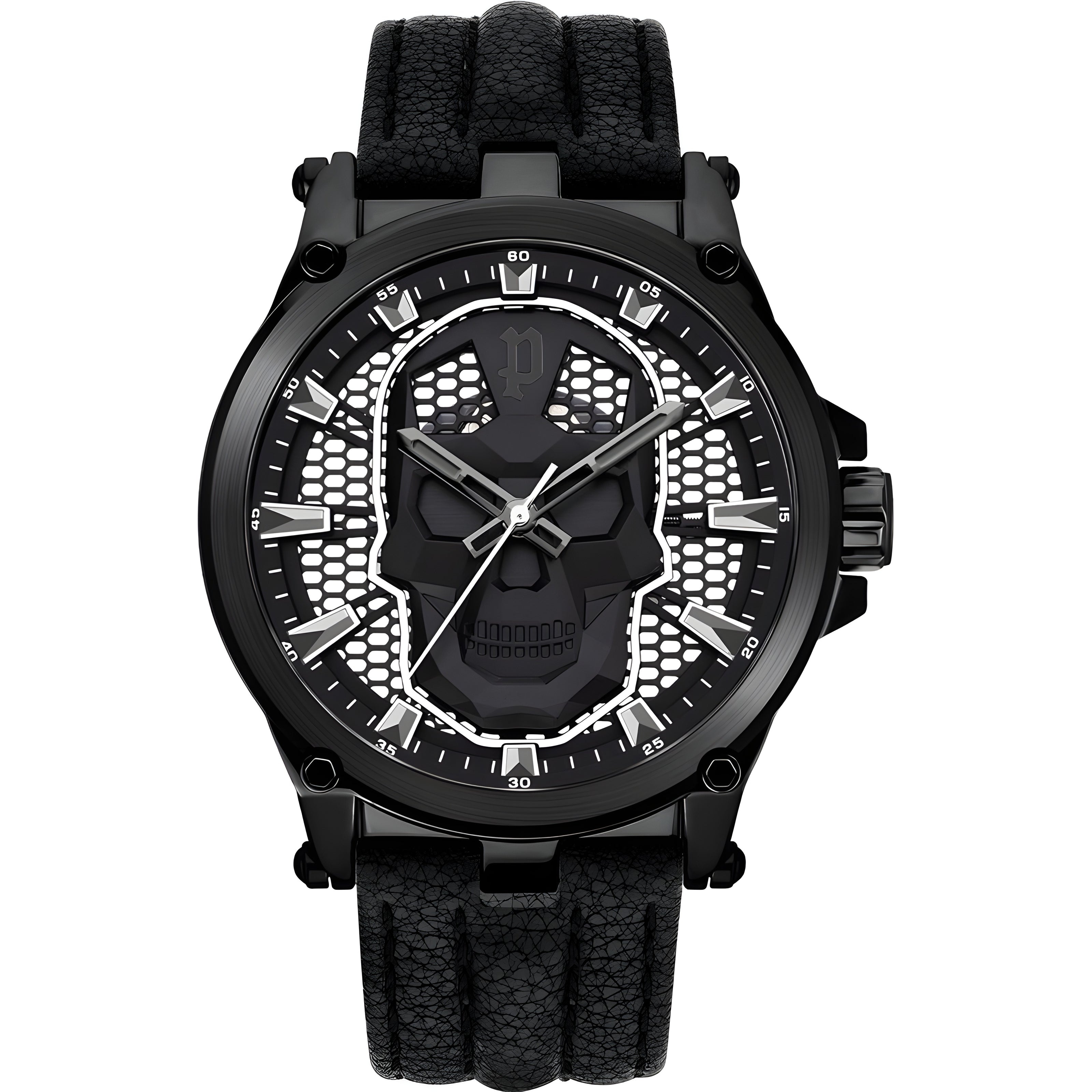 Police Black Leather Dress Watch