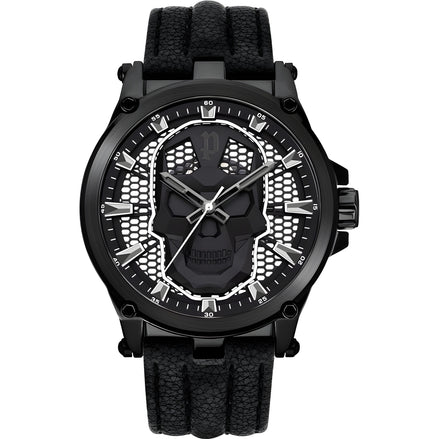 Police Black Leather Dress Watch