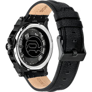 Police Black Leather Dress Watch