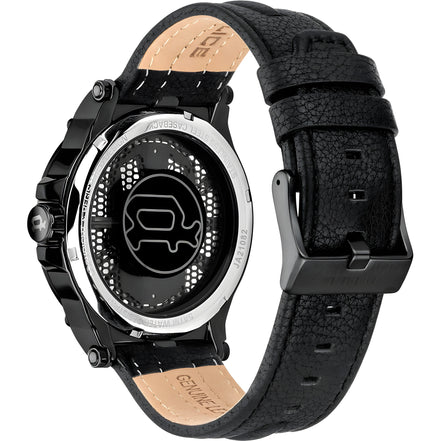 Police Black Leather Dress Watch