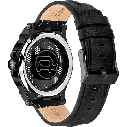 Police Black Leather Dress Watch