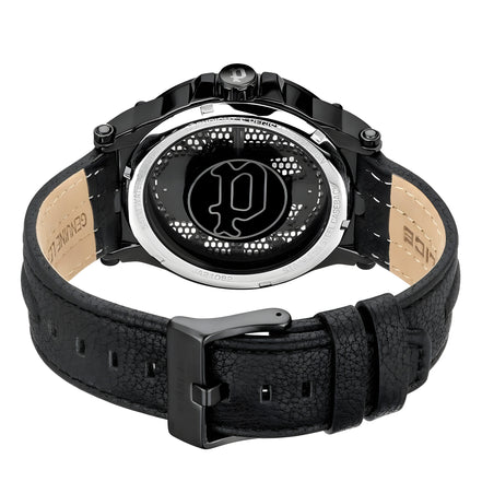 Police Black Leather Dress Watch