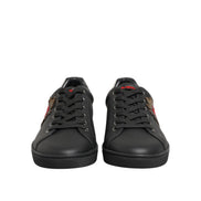Adidași Dolce & Gabbana din piele neagră cu aplicații inimioară