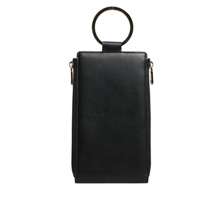 Dolce & Gabbana Black Leather Logo Neck Strap Wallet