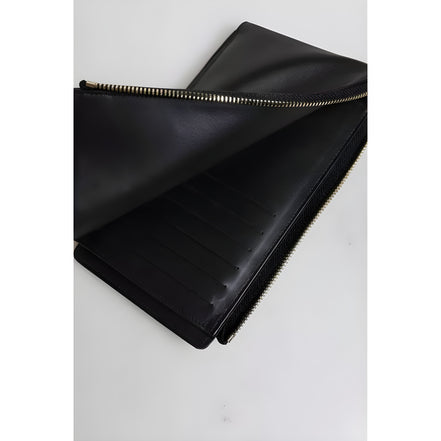 Dolce & Gabbana Black Leather Logo Neck Strap Wallet