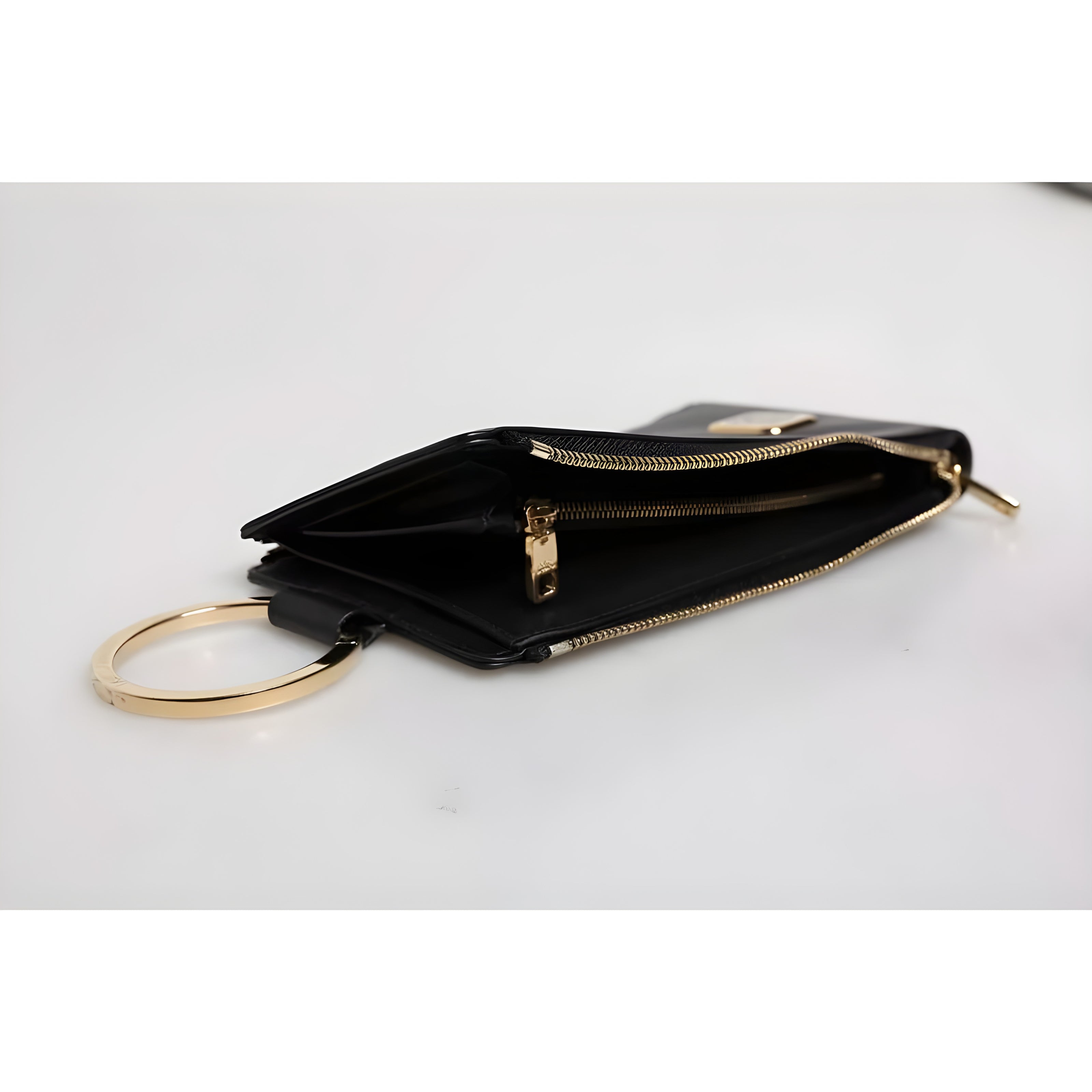 Dolce & Gabbana Black Leather Logo Neck Strap Wallet