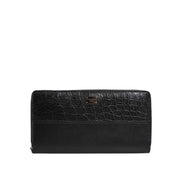 Portofel continental Dolce & Gabbana din piele neagră cu fermoar, cu logo
