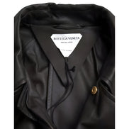 Bottega Veneta Black Leather Waterproof Trenchcoat Jacket