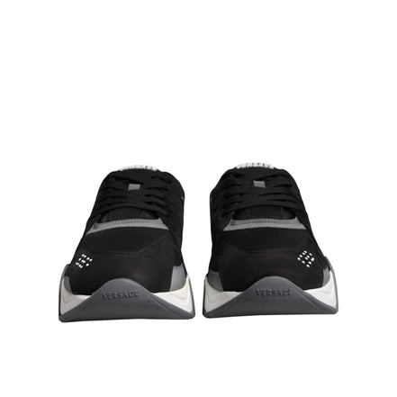 Versace Black Squalo Chunky Low Top Sneakers