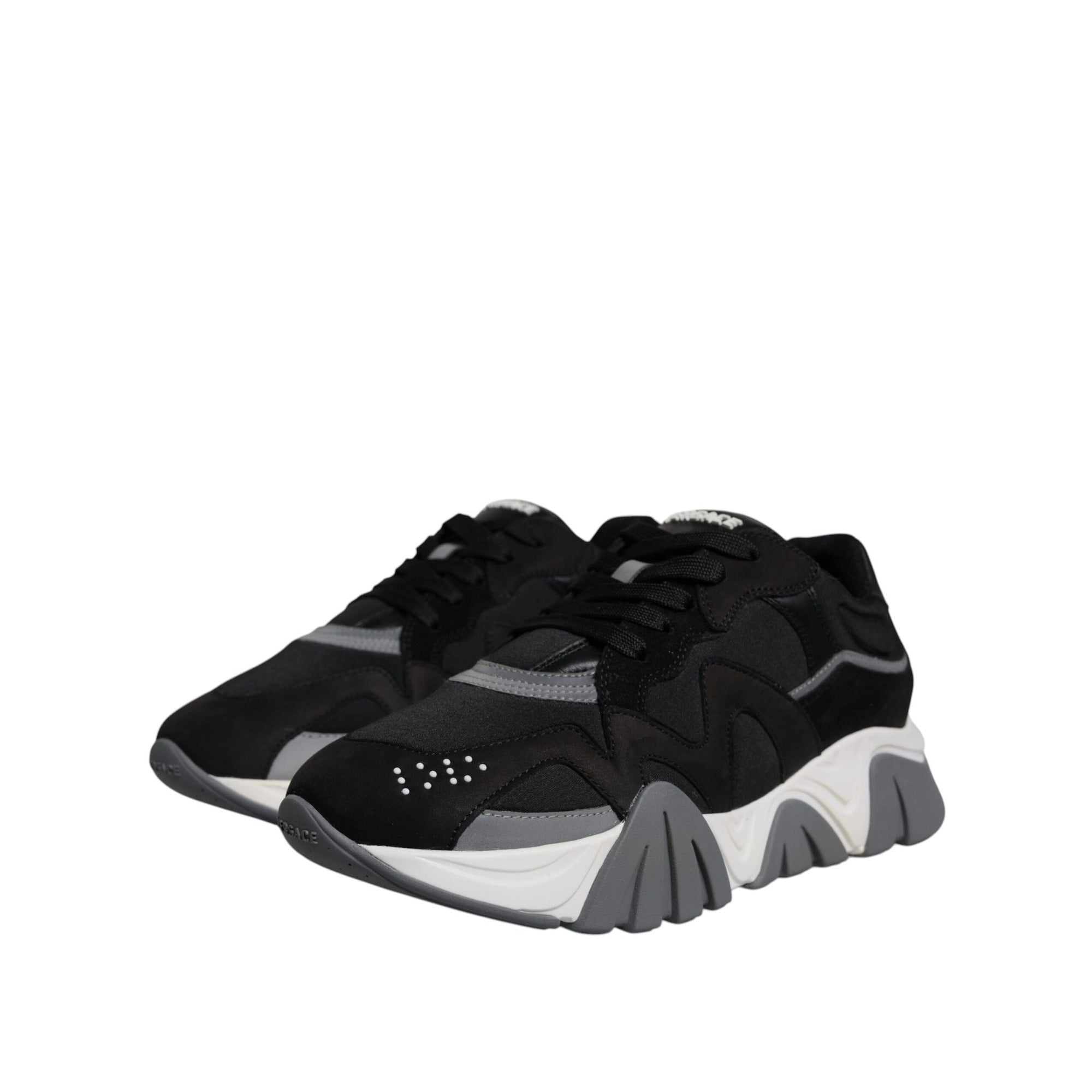Versace Black Squalo Chunky Low Top Sneakers