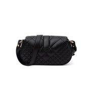 Versace Black Leather Quilted Shoulder Strap Bag