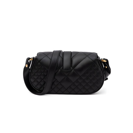 Versace Black Leather Quilted Shoulder Strap Bag
