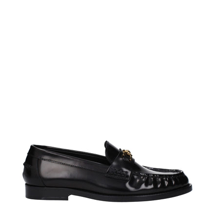 Mocasini slip-on din piele neagră Versace