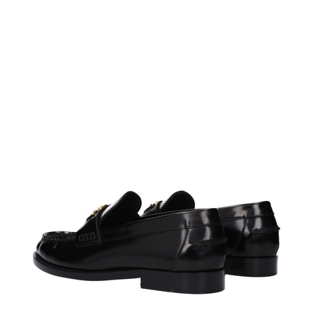 Mocasini slip-on din piele neagră Versace