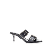 Alexander McQueen Sandale Negre din Piele cu Toc Stiletto