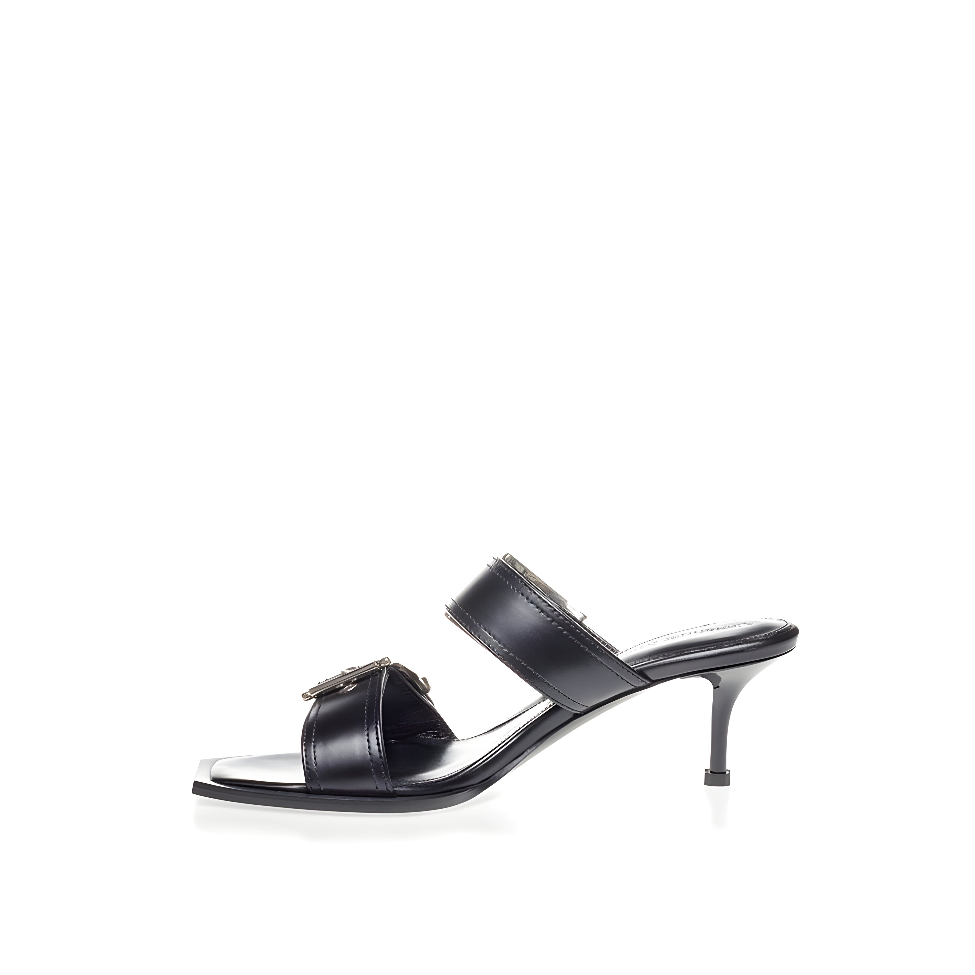 Alexander McQueen Sandale Negre din Piele cu Toc Stiletto