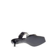 Alexander McQueen Sandale Negre din Piele cu Toc Stiletto