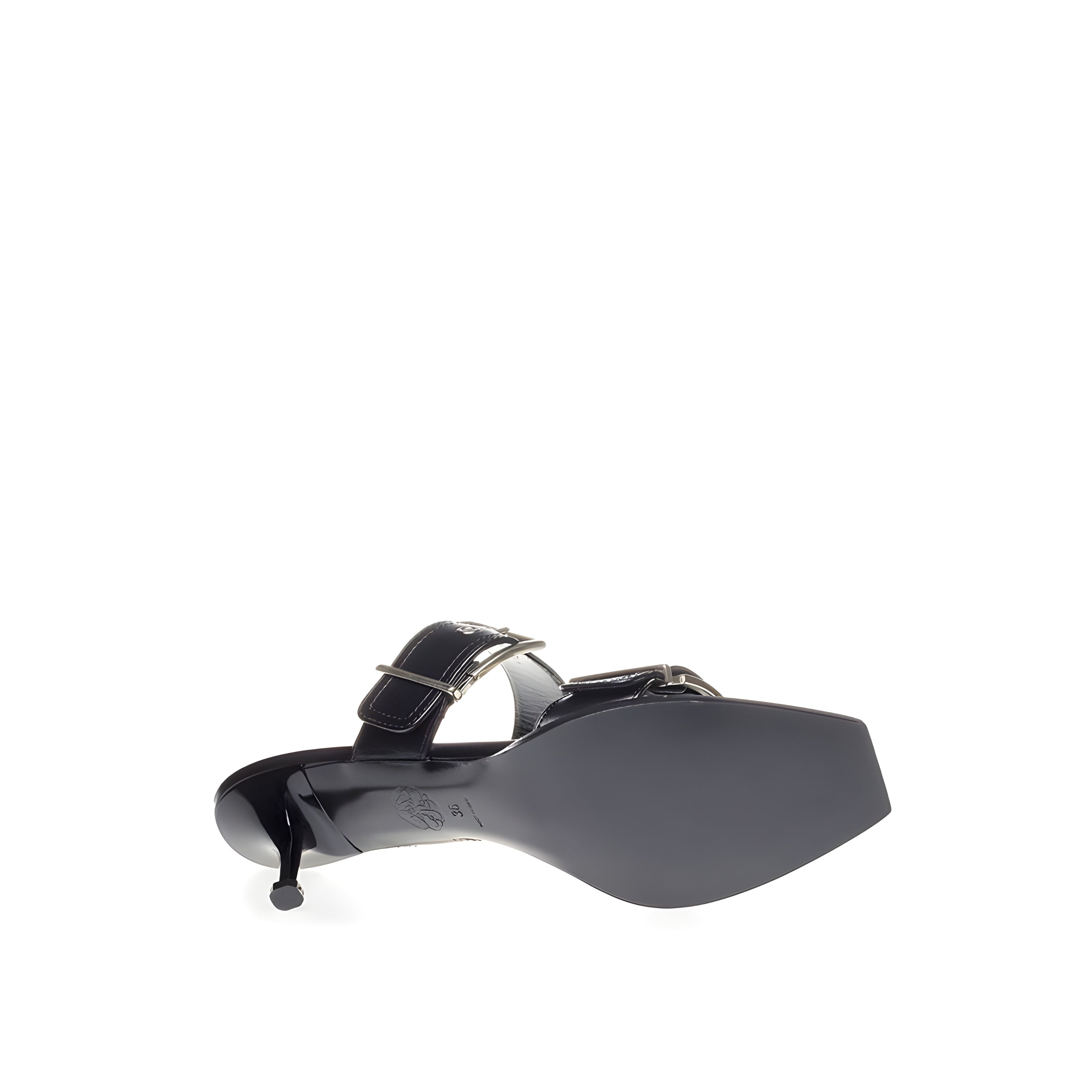 Alexander McQueen Sandale Negre din Piele cu Toc Stiletto