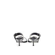 Alexander McQueen Sandale Negre din Piele cu Toc Stiletto