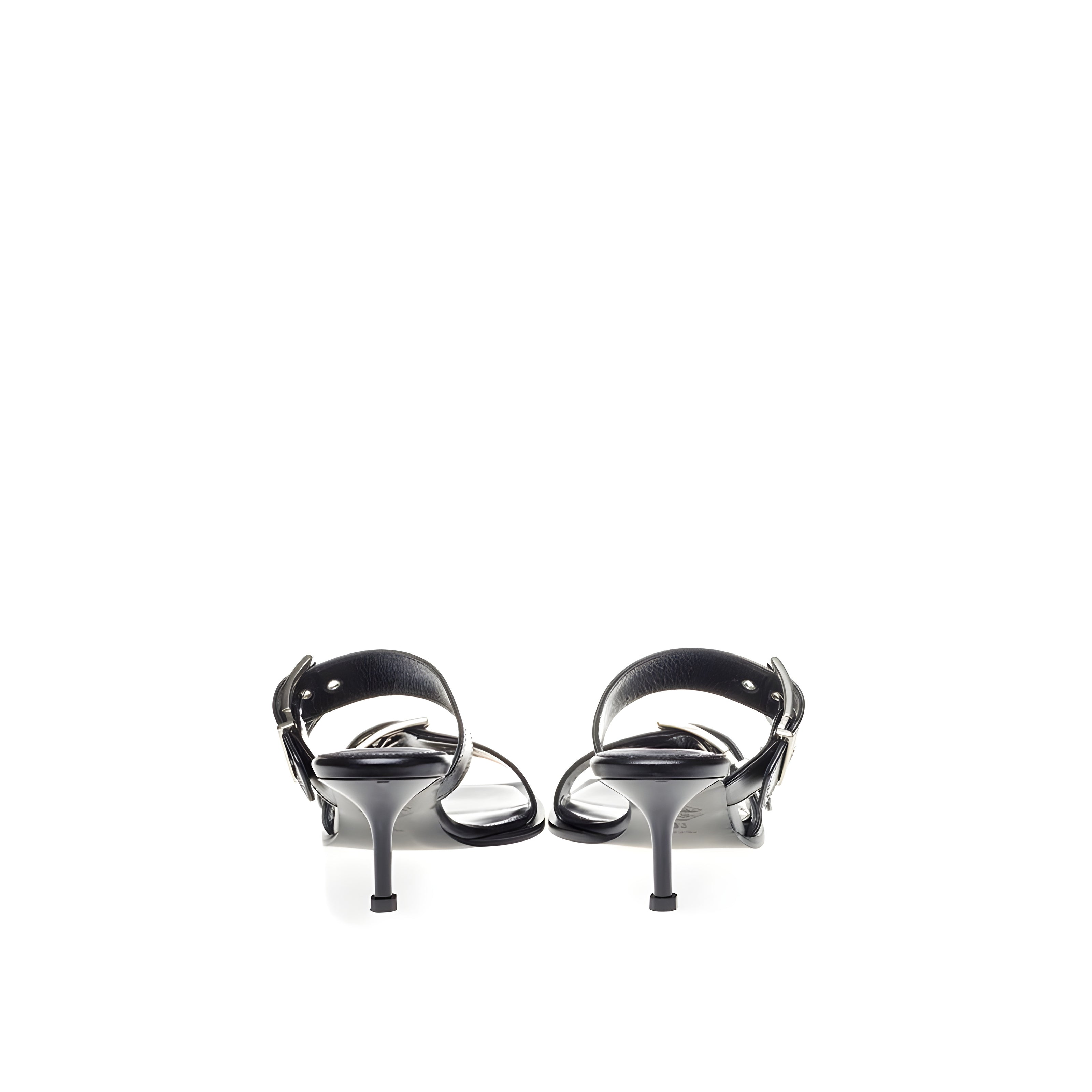 Alexander McQueen Sandale Negre din Piele cu Toc Stiletto