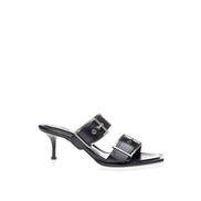 Alexander McQueen Sandale Negre din Piele cu Toc Stiletto